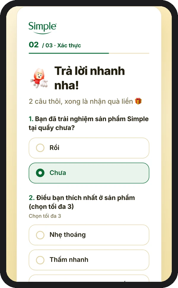 Màn hỏi đáp của Simple tại TikTok Beauty Fest: người nhận chọn câu trả lời